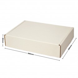 Cardboard Box - 360 x 280 x 80 mm - Gift Box White Heavy Duty Packing Mailing Post Cartons